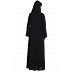 Front-open abaya with embroidery work- Black Front-open abaya with embroidery work- Black